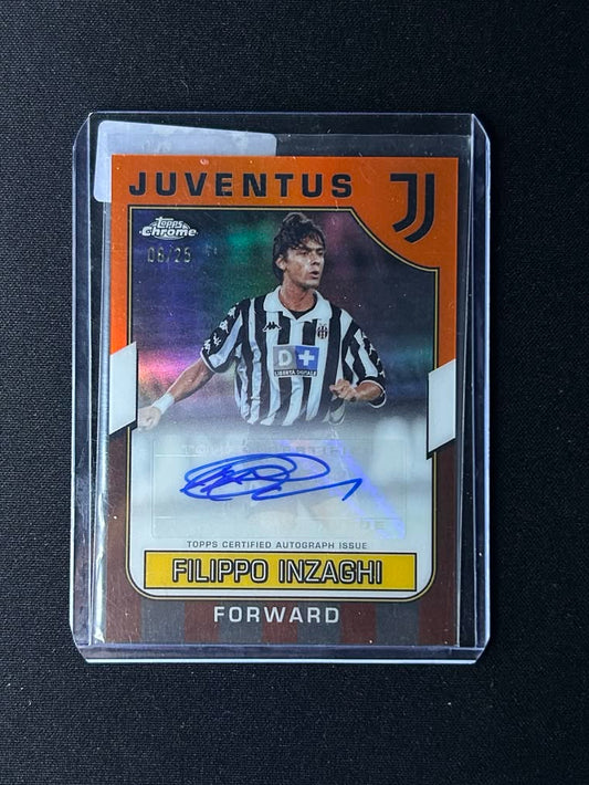 FILIPPO INZAGHI - 2022-23 Topps Chrome  Juventus Legends Orange Auto /25 #LE-FI