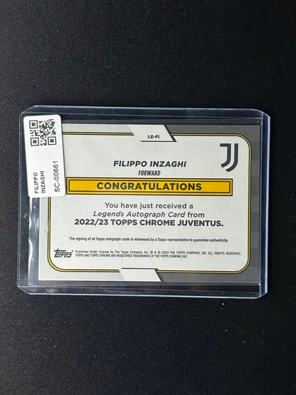 FILIPPO INZAGHI - 2022-23 Topps Chrome  Juventus Legends Orange Auto /25 #LE-FI