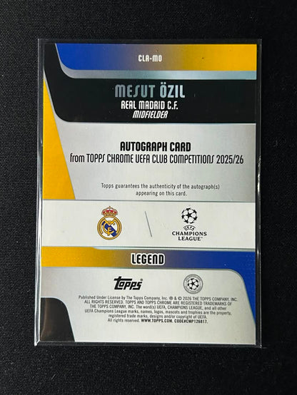 MESUT OZIL - 2025-26 Topps Chrome UEFA Club Competition Orange Lava #CLA-MO /25 Auto