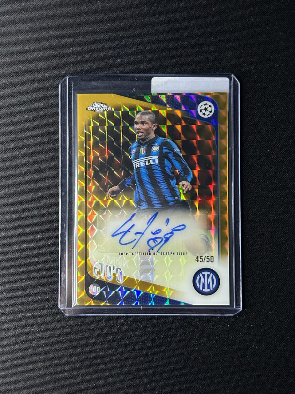 SAMUEL ETO'O - 2025/26 Topps Chrome CC Legends Auto Gold Geometric Refractor /50