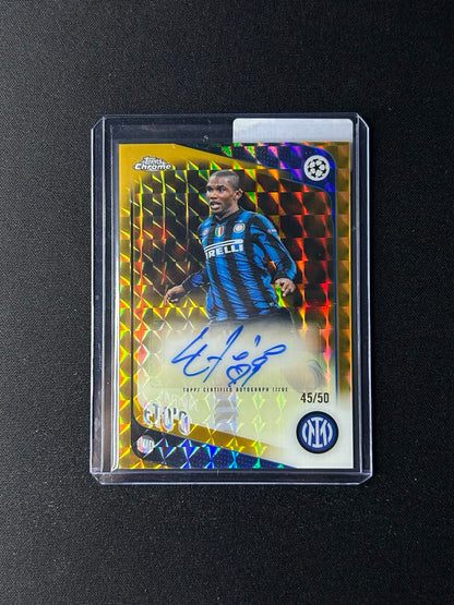 SAMUEL ETO'O - 2025/26 Topps Chrome CC Legends Auto Gold Geometric Refractor /50