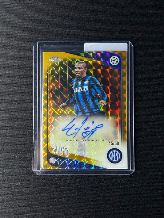 SAMUEL ETO'O - 2025/26 Topps Chrome CC Legends Auto Gold Geometric Refractor /50