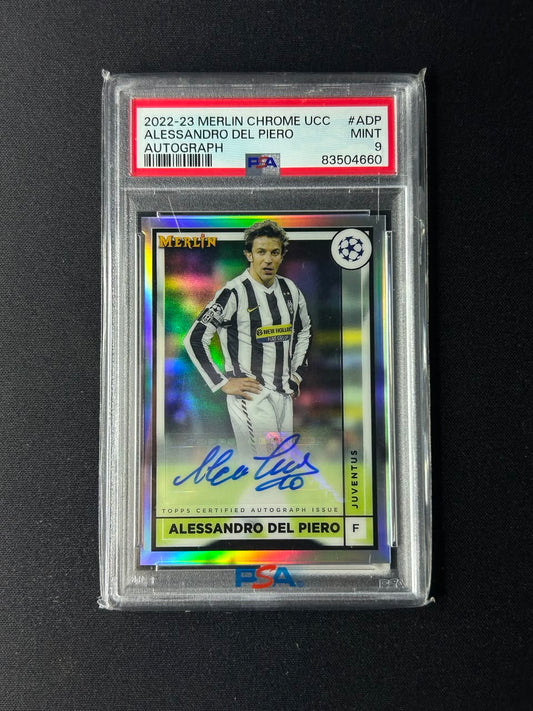 ALESSANDRO DEL PIERO - 2022/23 MERLIN CHROME UCC #AC-ADP AUTO PSA 9