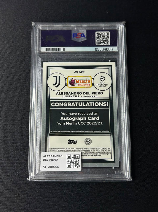 ALESSANDRO DEL PIERO - 2022/23 MERLIN CHROME UCC #AC-ADP AUTO PSA 9