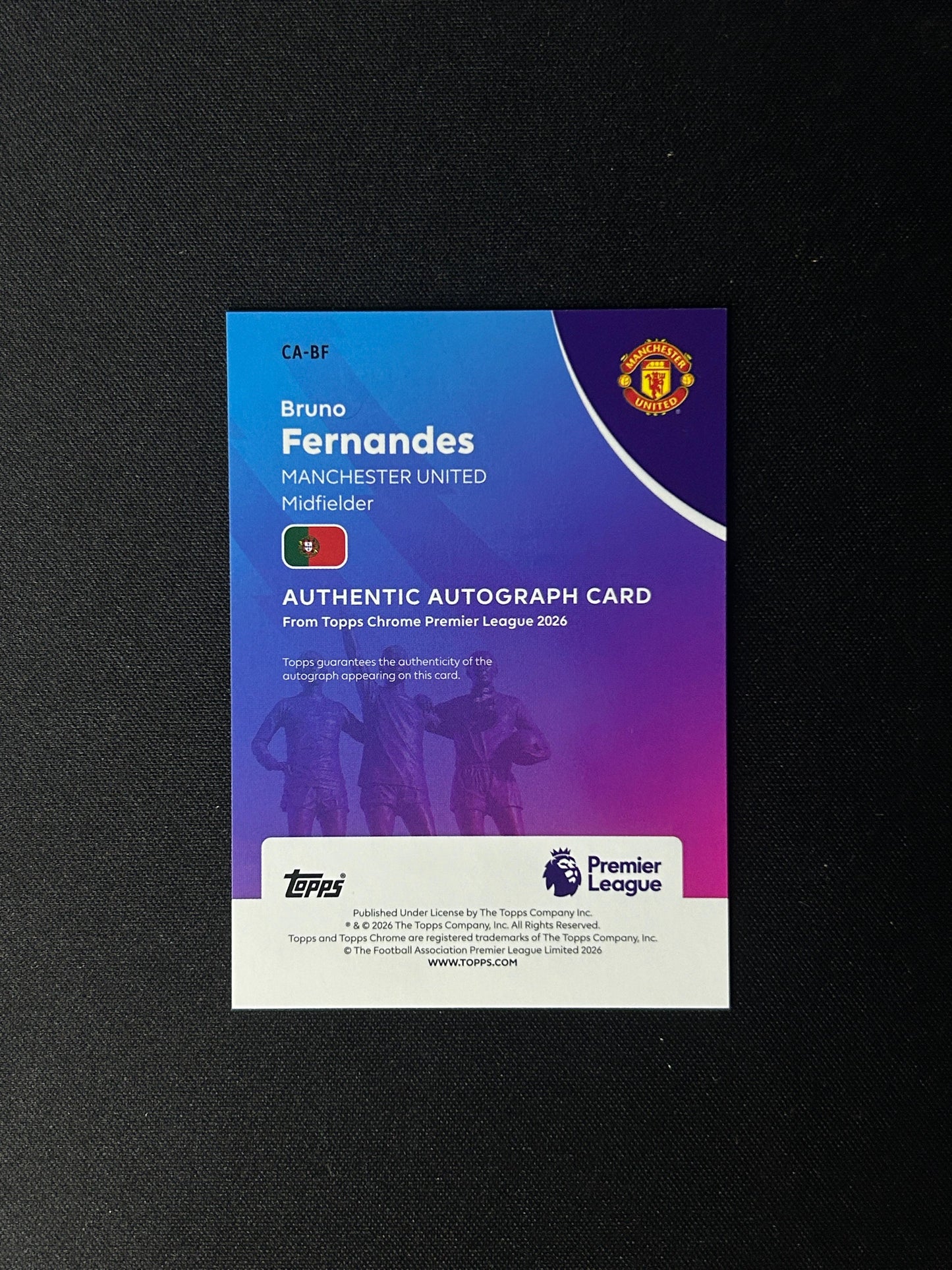 BRUNO FERNANDES - 2025-26 Topps CHROME Premiere League  AUTO #CA-BF /50