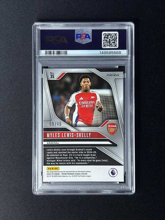 MYLE LEWIS SKELLY - 2024-25 PANINI PRIZM RED LAZER RC #35 /49 PSA 8