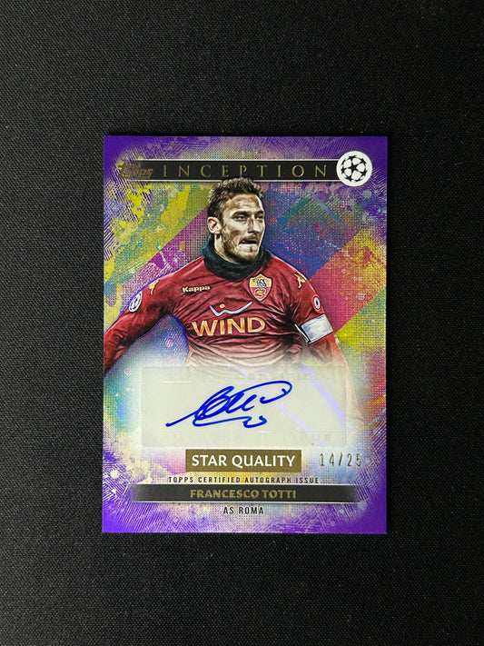 FRANCESCO TOTTI - 2024-25 TOPPS INCEPTION AUTO PURPLE #SQA-FT /25