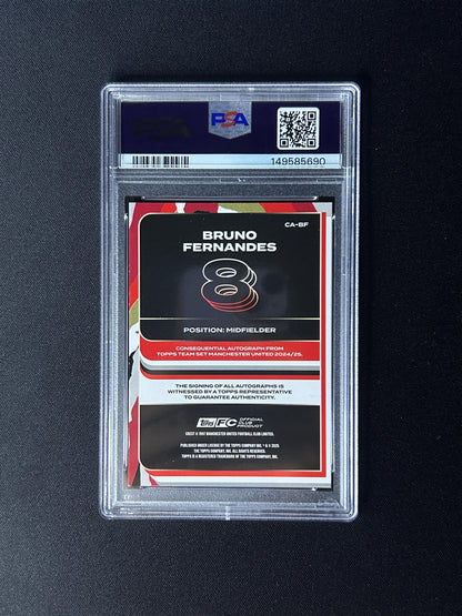 BRUNO FERNANDES - 2024-25 TOPPS MAN UTD CONSEQUENTIAL AUTO-YELLOW /50 #CABF PSA 9