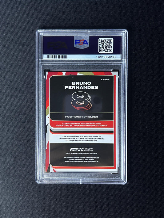 BRUNO FERNANDES - 2024-25 TOPPS MAN UTD CONSEQUENTIAL AUTO-YELLOW /50 #CABF PSA 9