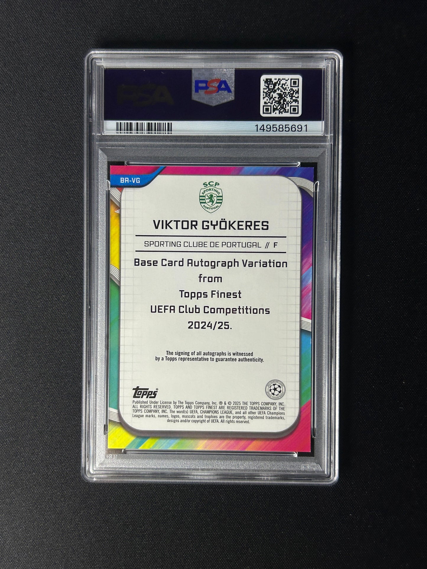 VIKTOR GYOKERES - 2024-25 TOPPS FINEST UCC AUTO RED REFRACTOR #BAVG PSA 9 /5