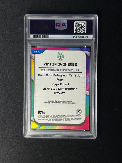VIKTOR GYOKERES - 2024-25 TOPPS FINEST UCC AUTO RED REFRACTOR #BAVG PSA 9 /5