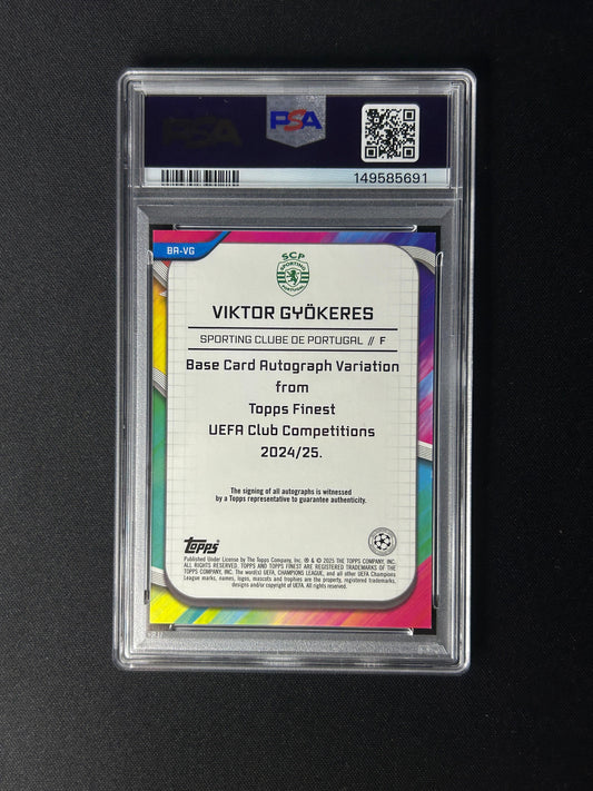 VIKTOR GYOKERES - 2024-25 TOPPS FINEST UCC AUTO RED REFRACTOR #BAVG PSA 9 /5