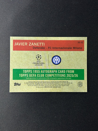 JAVIER ZANETTI - 2025/26 TOPPS CHROME AUTO /25 #55-JZ