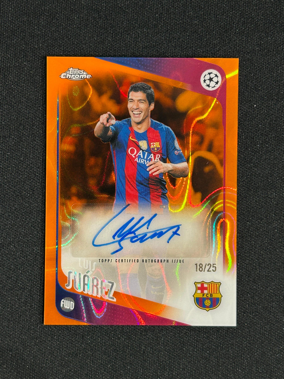 Luis Suarez - 2025/26 Topps Chrome UCC Orange Lava Refractor Auto /25 #CLA-LS