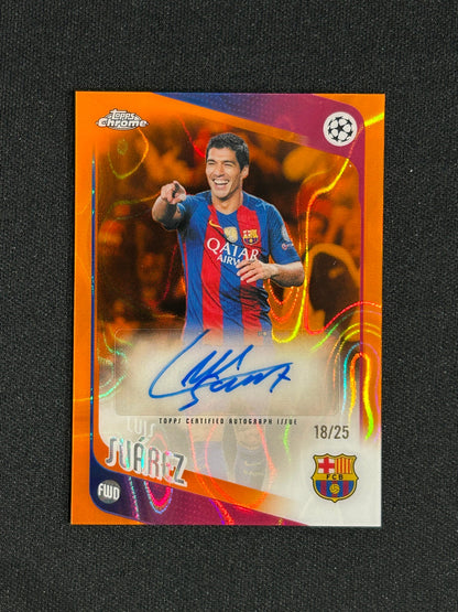 Luis Suarez - 2025/26 Topps Chrome UCC Orange Lava Refractor Auto /25 #CLA-LS