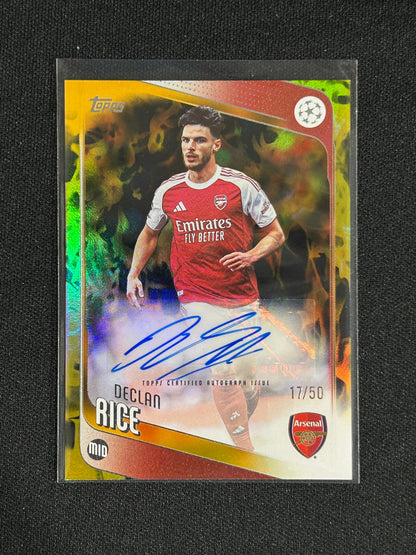 Declan Rice - 2025/26 Topps UEFA Gold Leopard Auto /50 Arsenal #BR-DR England
