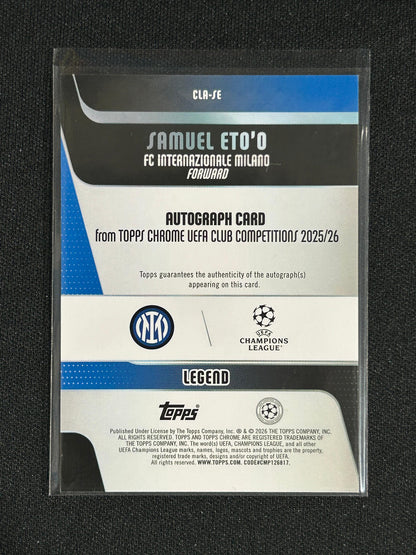 SAMUEL ETO'O - 2025/26 Topps Chrome CC  Legends Auto Gold Geometric Refractor /50