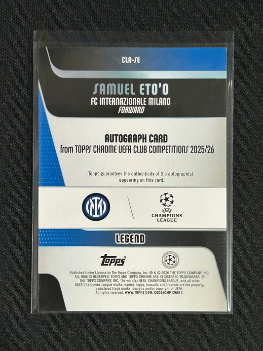 SAMUEL ETO'O - 2025/26 Topps Chrome CC  Legends Auto Gold Geometric Refractor /50