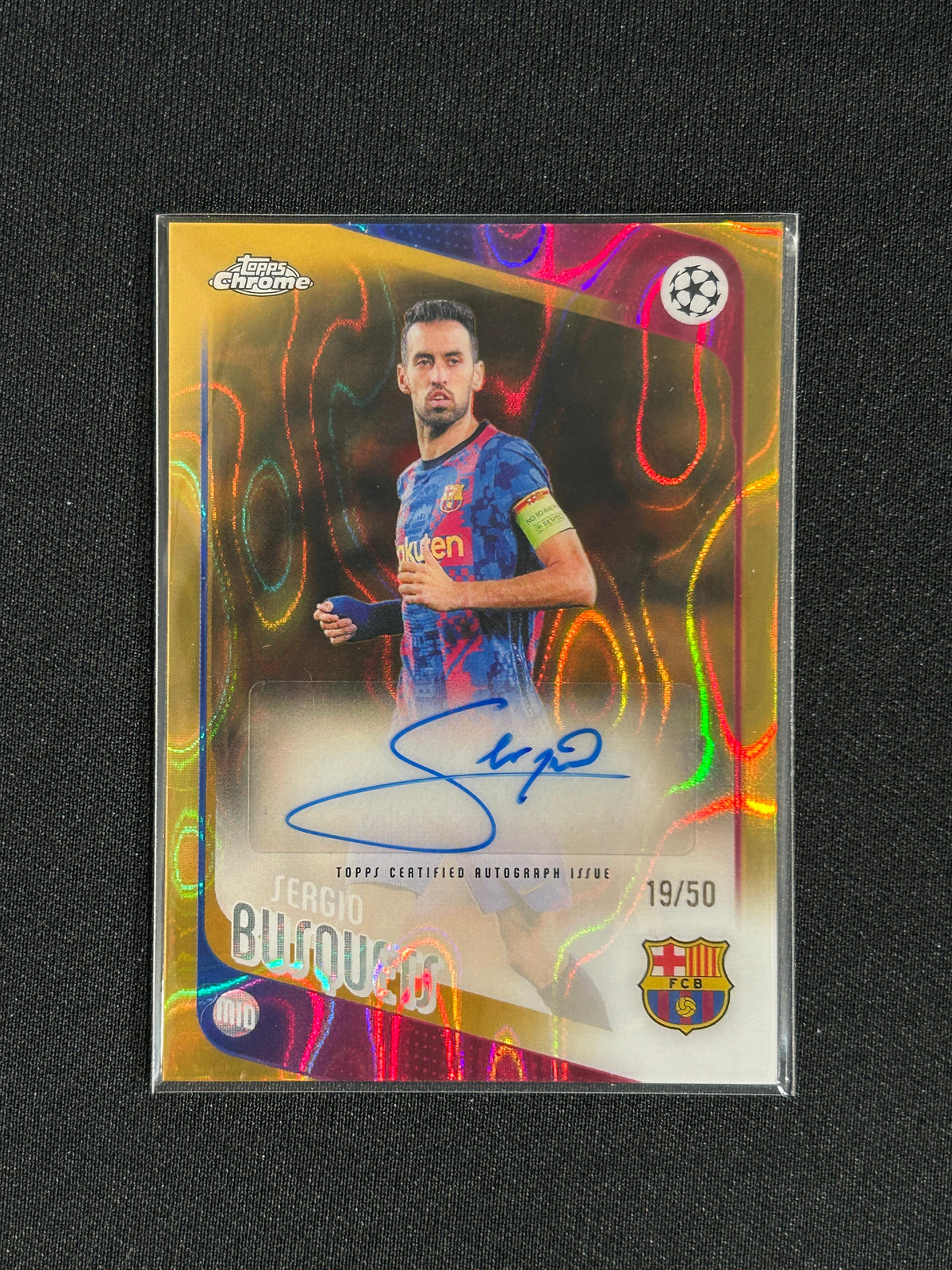 Sergio Busquets  - 2025/26 Topps Chrome UEFA Auto GOLD Lava /50 Barcelona #CLR-SB