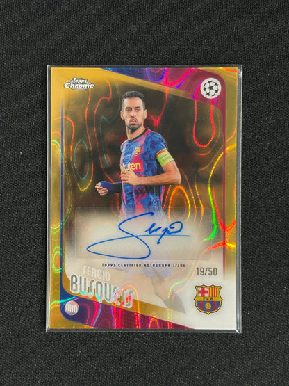 Sergio Busquets  - 2025/26 Topps Chrome UEFA Auto GOLD Lava /50 Barcelona #CLR-SB
