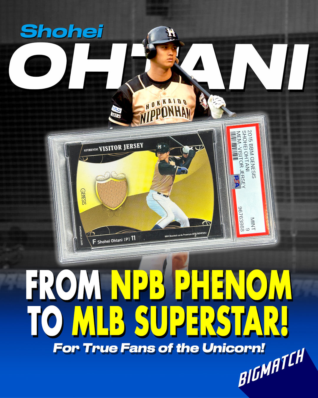 Shohei Ohtani - 2015 BBM GENESIS MEMORABILIA - PATCH