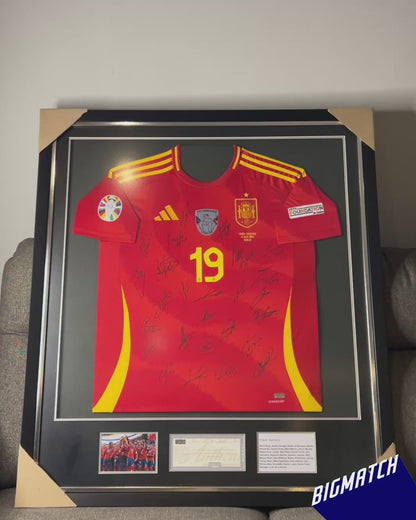 Spain National Team Signed Jersey – Framed Collector’s Tribute (UEFA Nations League Champions)