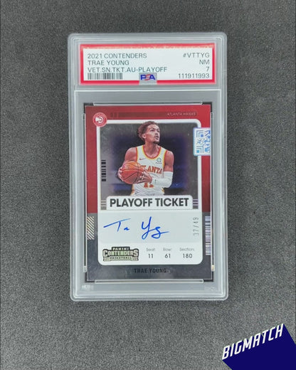 TRAE YOUNG - 2021 PANINI CONTENDERS BASKETBALL - #VTTYG PSA 7