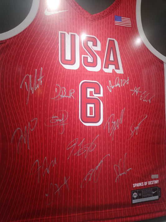 USA Basketball Team #6 Lebron James - All Team Signed Jersey with COA