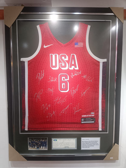USA Basketball Team #6 Lebron James - All Team Signed Jersey with COA