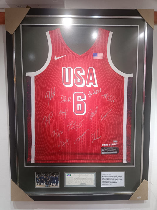 USA Basketball Team #6 Lebron James - All Team Signed Jersey with COA