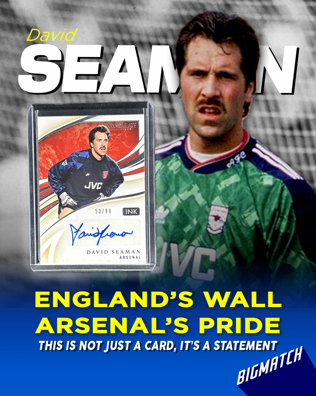 David Seaman - 2020 PANINI IMMACULATE COLLECTION SOCCER SIGNATURE